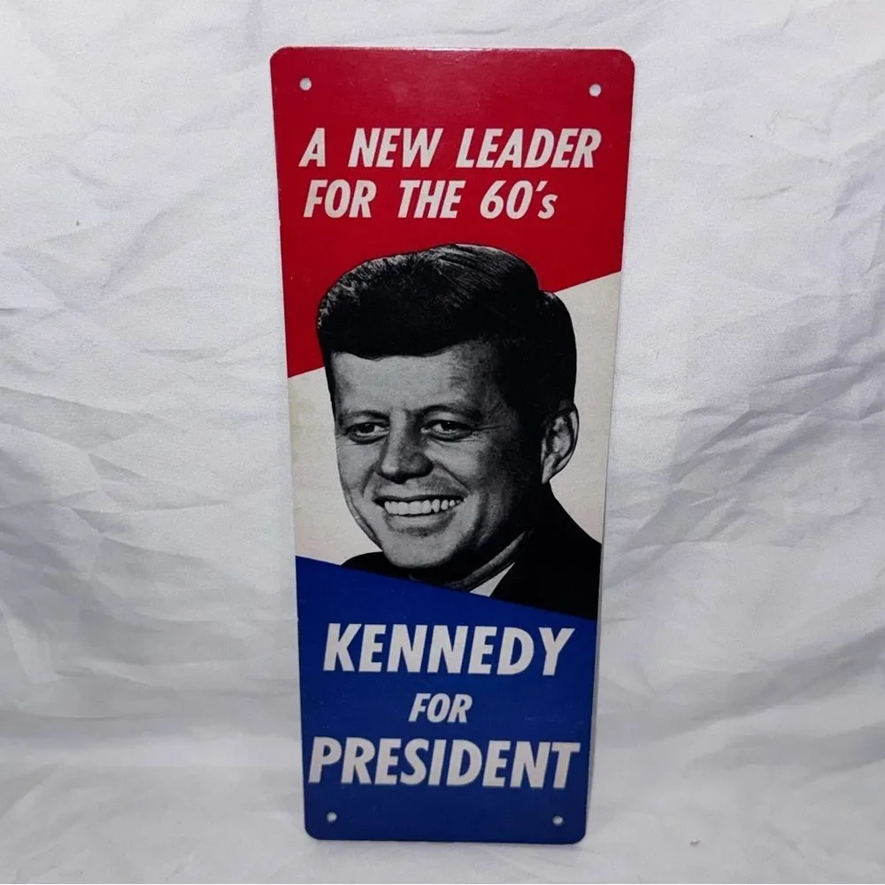 Kennedy for President Vintage-Style Red White Blue Metal Wall Sign